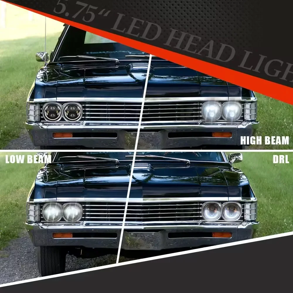 up to date Auto Led 5.75 Inch Headlights High Power Round Waterproof Car Headlight for Jeep for Wrangler for Land Rover view 3
