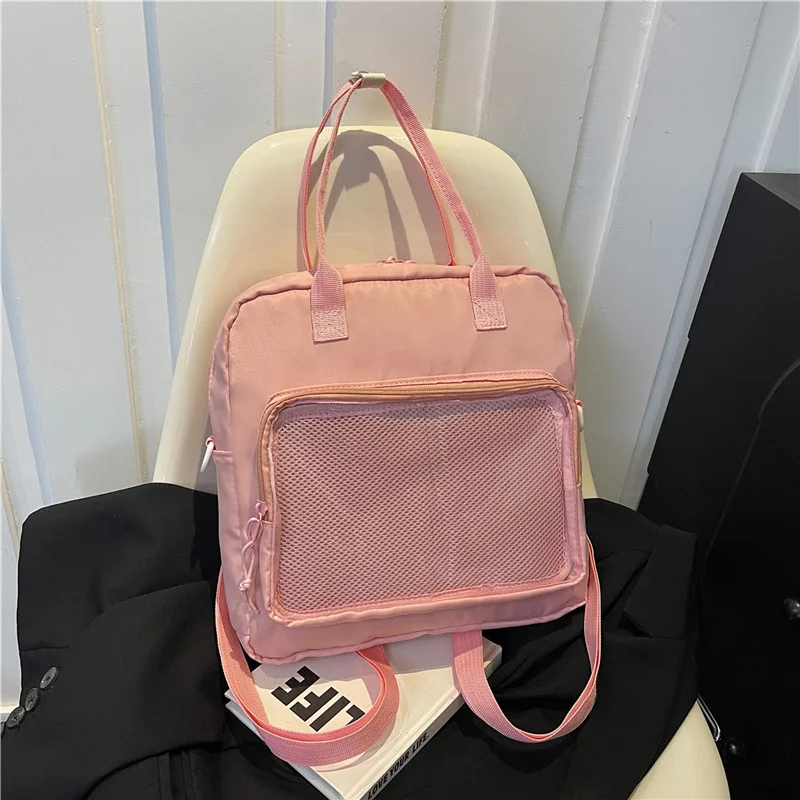 

Универсальная модная большая сумка в кампусном стиле, однотонная простая повседневная сумка для путешествий, многофункциональный рюкзак, новая стильная сумка через плечо