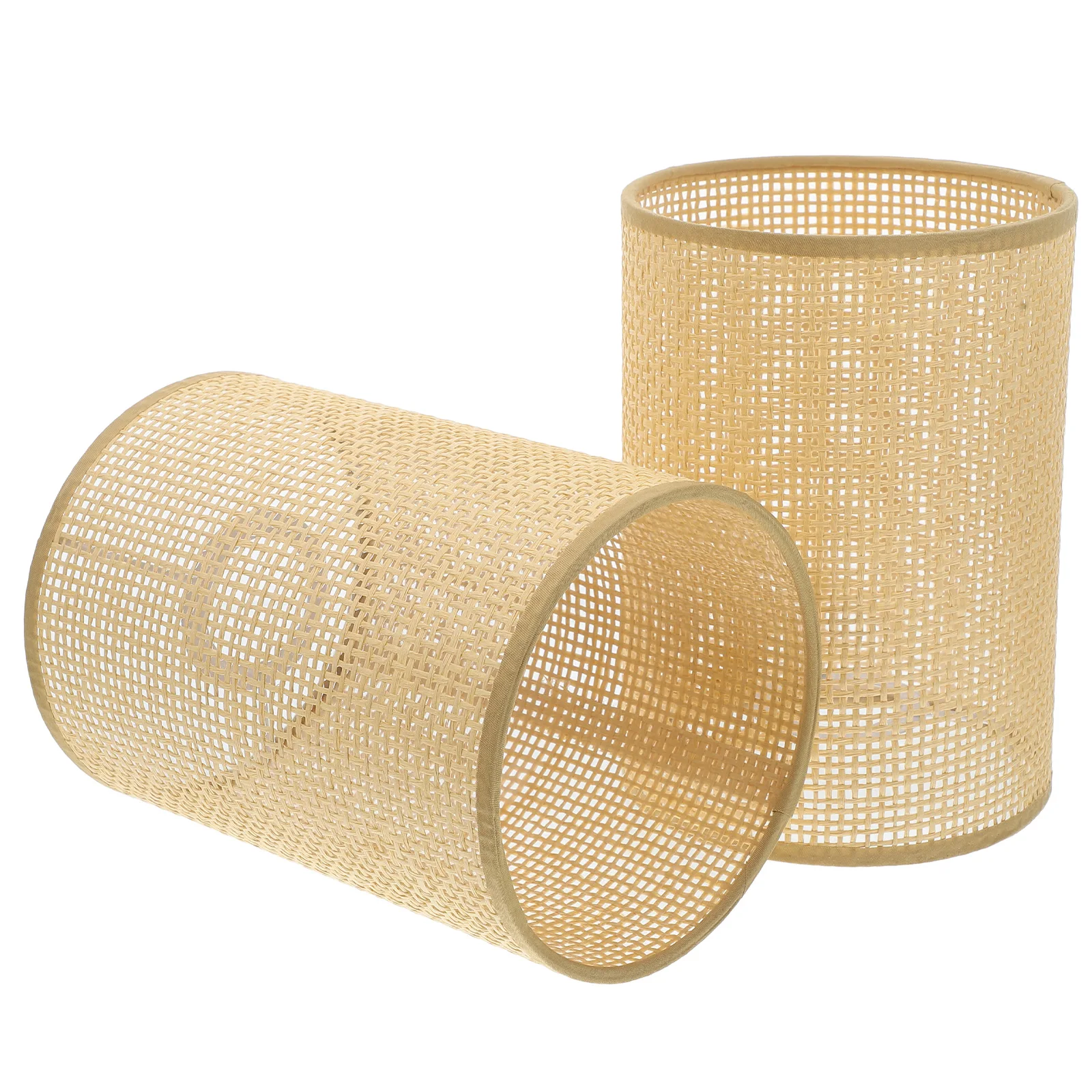 

Rattan Lamp Shade Woven Table Floor Lampshades E27 E14 Cylinder Desk Light Shades Bedroom Living Room Country Style Lighting