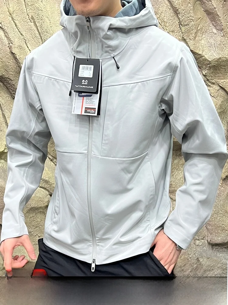 

Men's Fce Lined Soft ell Jaet Windproof Casual Sle with Hood Stand Fit All Pred Glue Proc Autumn Winter Jaet