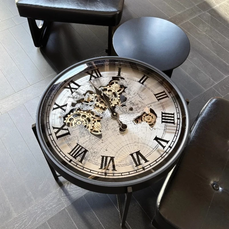 

Retro high-end sense light luxury design sense American clock gear living room sofa side few small coffee table small apartment