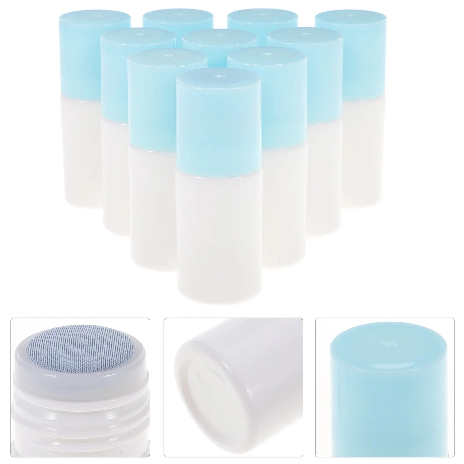 

10Pcs Refillable Sponge Liquid Bottles Flat Liniment Type Small Travel Container Multi-Use Roll on Bottle Compact Sub Bottle