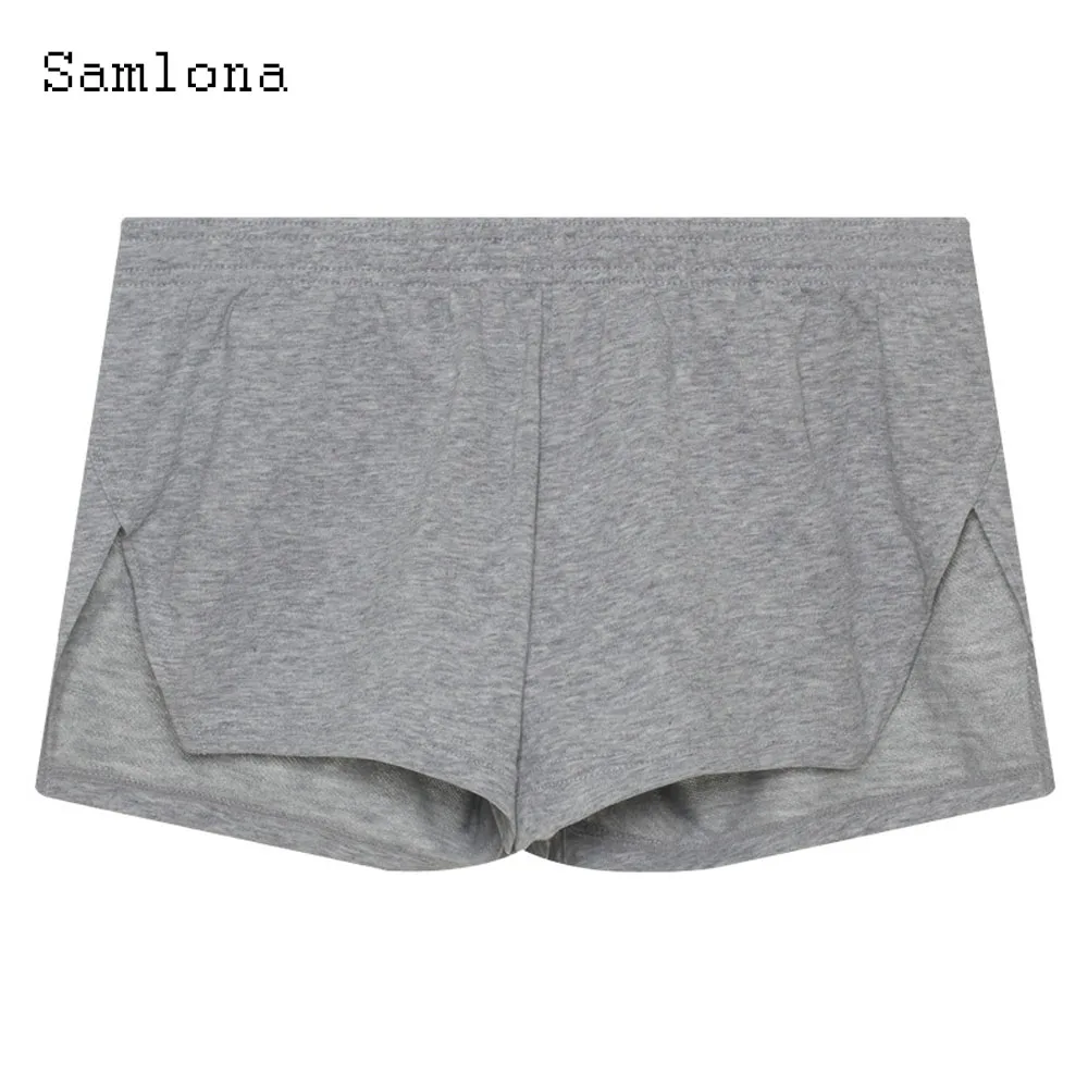 Men\'s Fashion Leisure Both Split Edge Shorts Sexy Elastic Waist Short Pants 2024 Summer New Casual Beach Shorts Male Clothing