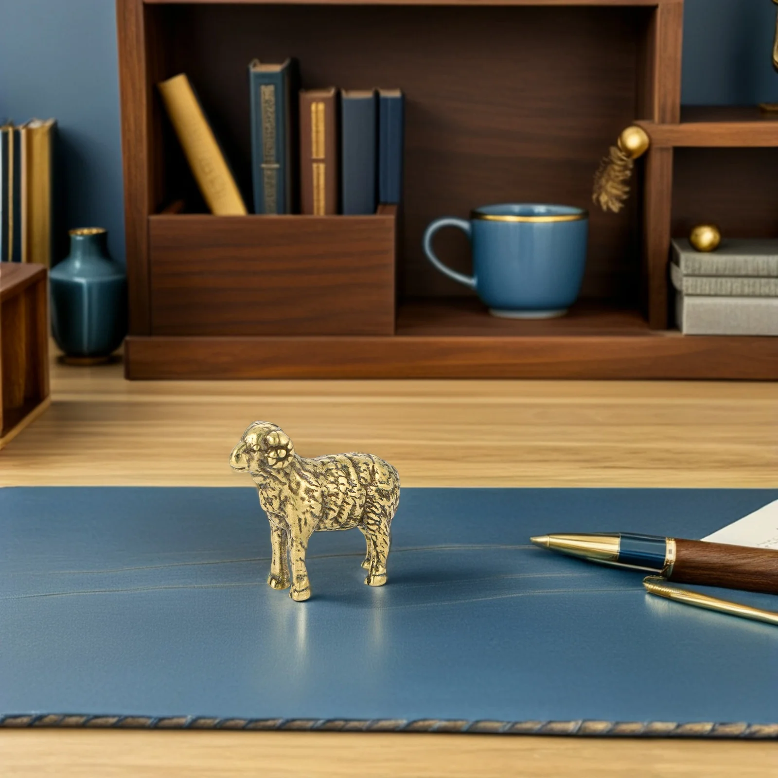 

Brass Sheep Decoration Retro Sheep Shaped Decor Exquisite Design Compact Size Home Desktop Tabletop Stable Flat Bottom