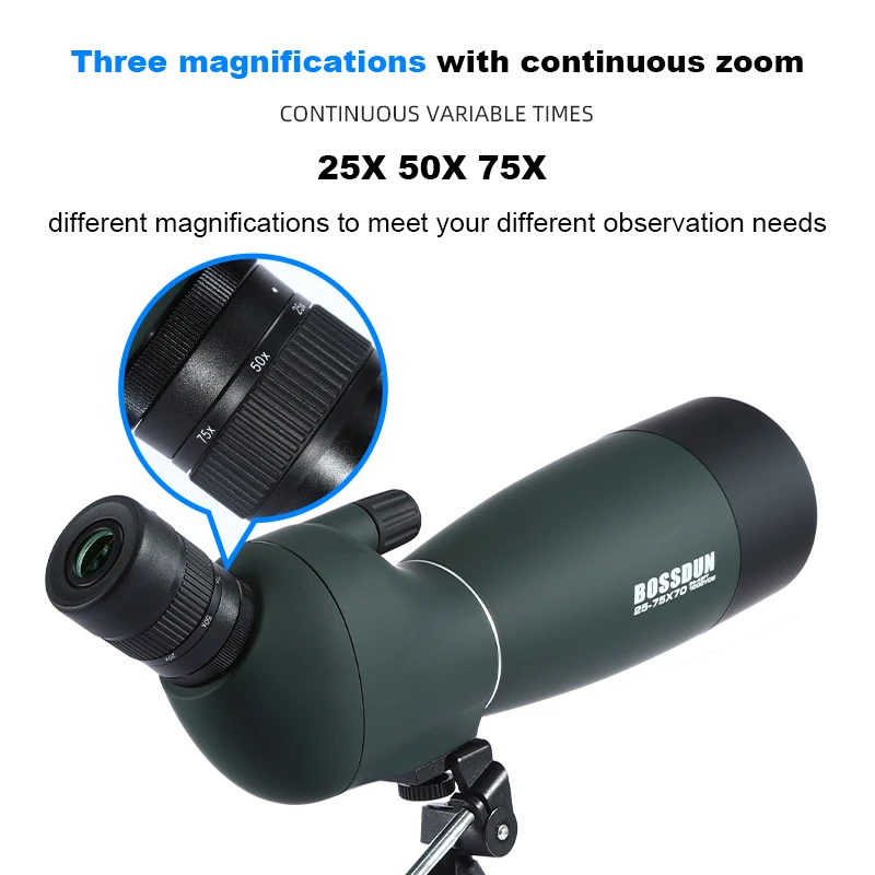 Imagem -04 - Spotting Scope Zoom Telescópio Monocular Bak4 Prisma Lente ed Impermeável Tiro ao Alvo Observação de Pássaros Camping 2575x70 Ipx6 hd