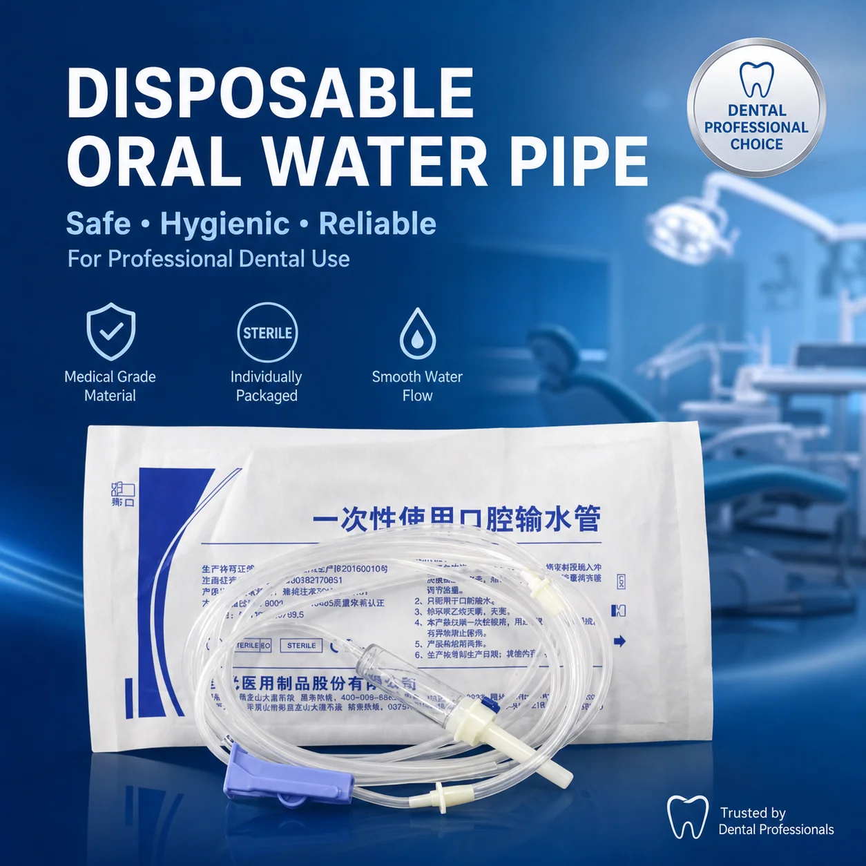 Disposable Sterile Dental Irrigation Tubing Set for NSK Surgic Pro/XT Motors, Implant Surgery Flushing Tube