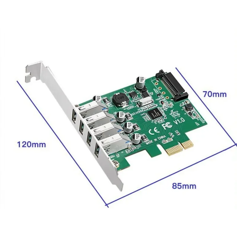 Tarjeta de expansión PCI-E a usb3.0 Chip NEC HUB de escritorio de cuatro puertos de doble potencia