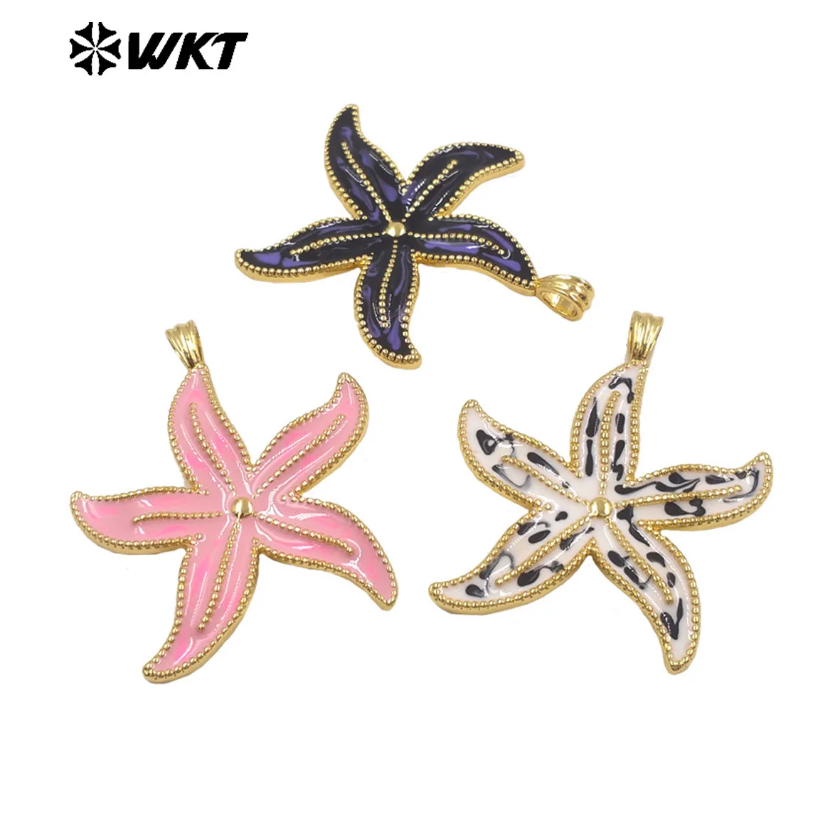 

WT-P2117 Elegant Gorgeous Drop Oil Yellow Brass Pendant With 18K Real Gold Plated For Women Jewelry Gifts
