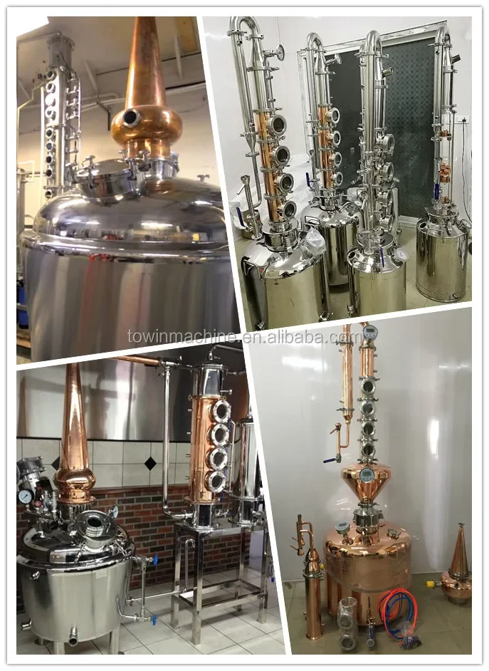 جهاز تقطير المنزل 4 بوصة من النحاس الارتداد لا يزال لتقطير الويسكي الفودكا رم جين