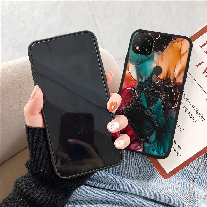 Frosch Dinosaurier Blume Liebe Marmor Handy hüllen für Xiaomi Redmi 9 9a 9c 9t 10a Silikon stoß festen Schutz gedruckt Fundas Abdeckung