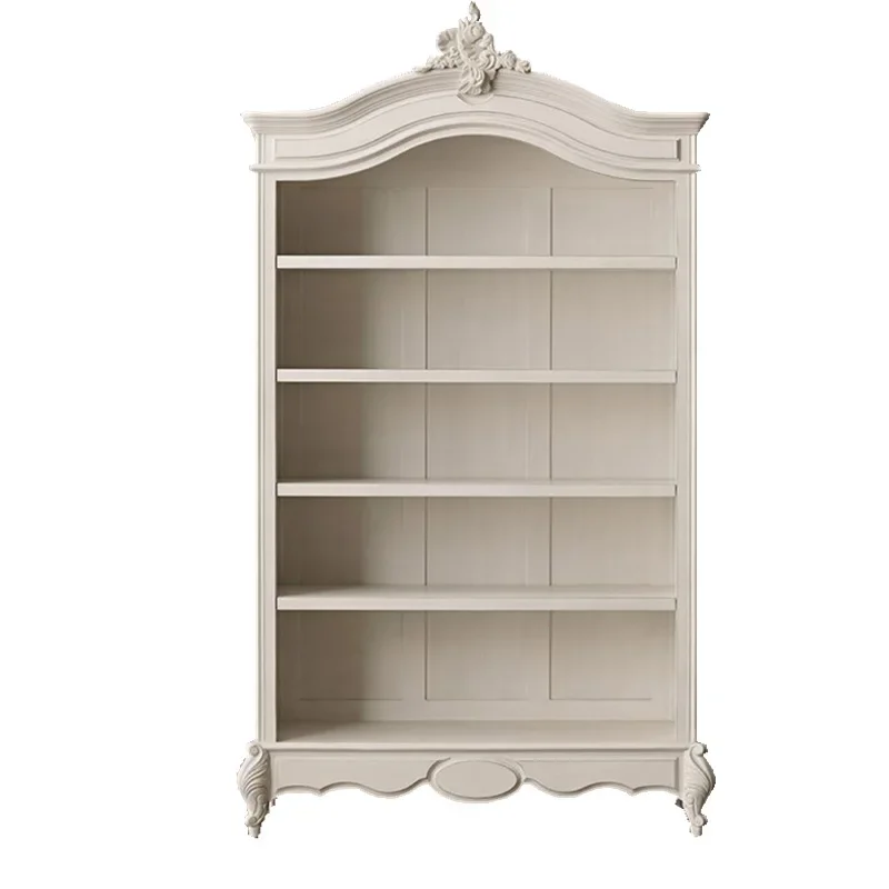 

Solid wood European retro old children's bookcase oak carved display cabinet locker bookshelf