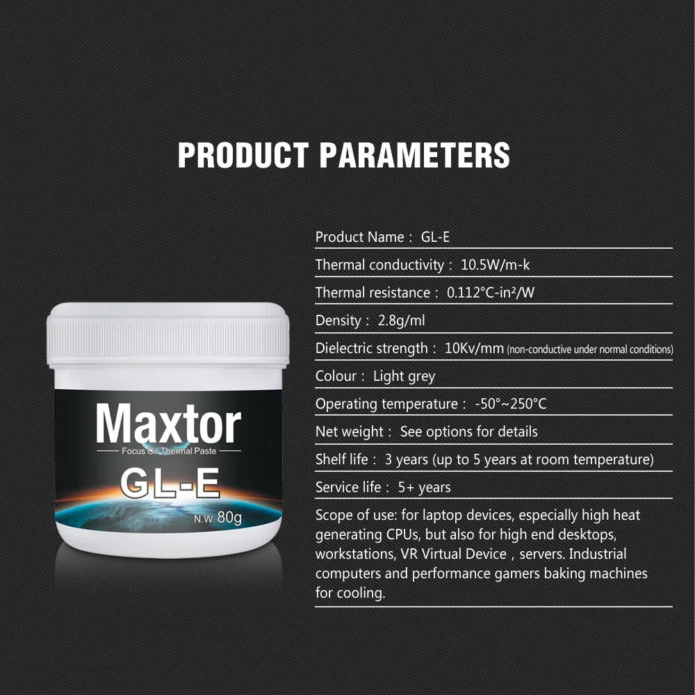 Maxtor 10.5 واط/m-k GLE معجون حراري للكمبيوتر وحدة المعالجة المركزية GPU PS4 الكمبيوتر MCU معدات لعبة صندوق تبريد مروحة الشحوم الحرارية المنتج الأصلي