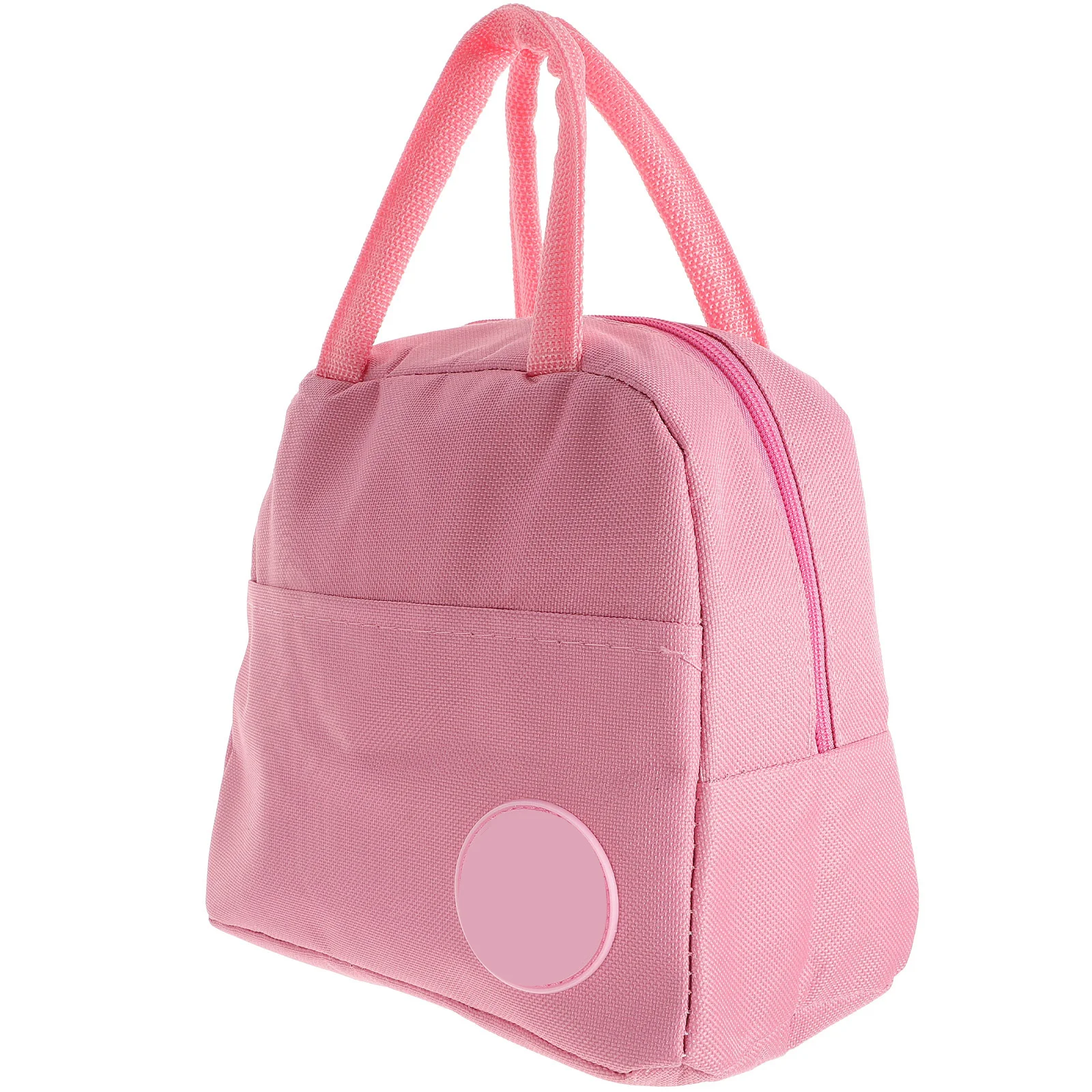 

1pc Grey Canvas Storage Pouch Storage Bag Portable Lunch Tote For School Office Thermal Lunch