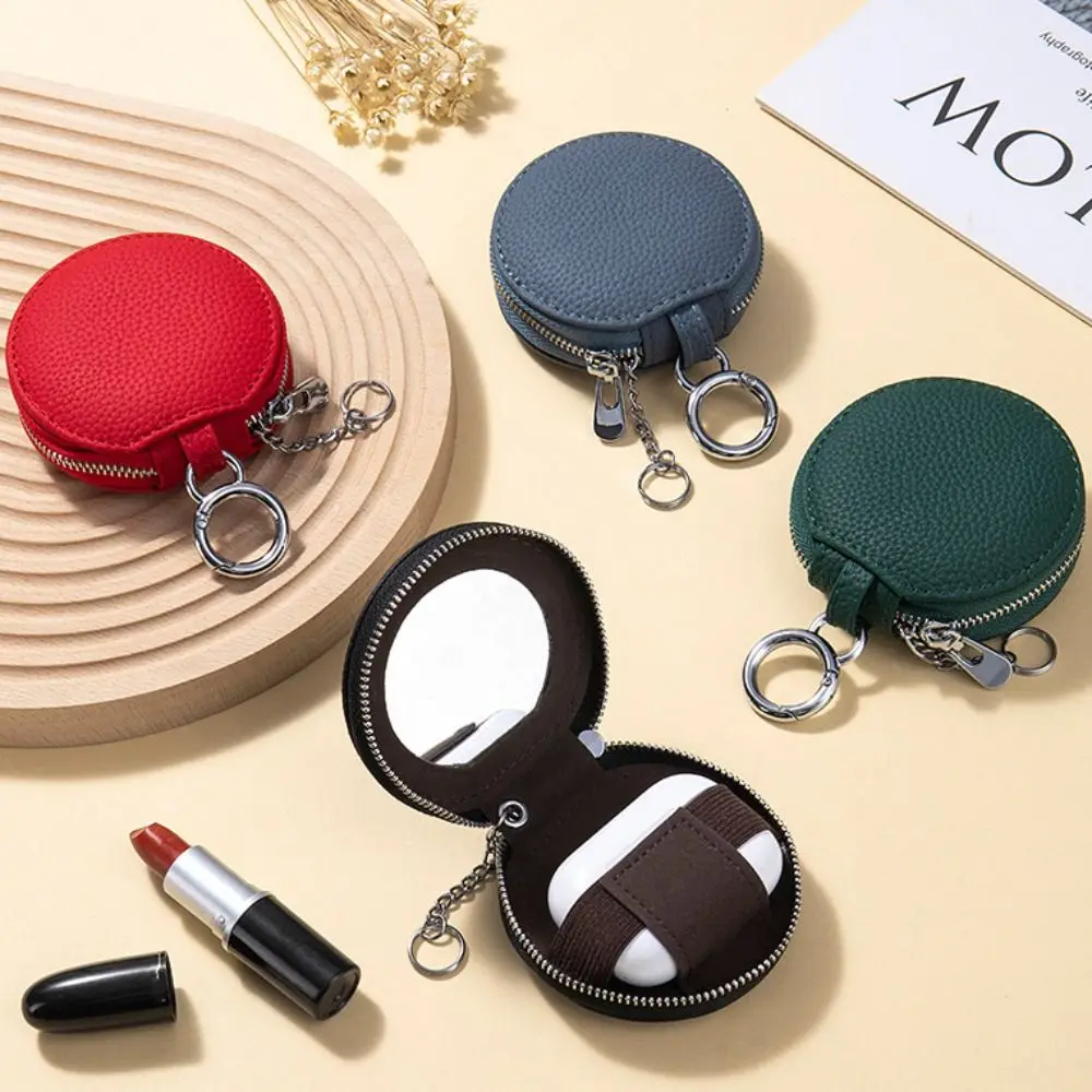 Mini schattige PU lederen portemonnee rits muntzak ronde portemonnee sleutelhanger kleine lippenstift opbergtas mini opbergtas