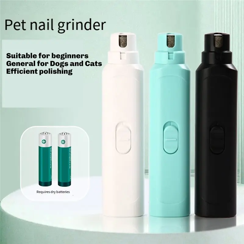 A74E-أدوات تهذيب الحيوانات الأليفة مطحنة أظافر الحيوانات الأليفة بطارية تعمل الكلب القط نموذج مسمار المتقلب الكلاب الكبيرة والصغيرة كليبرز