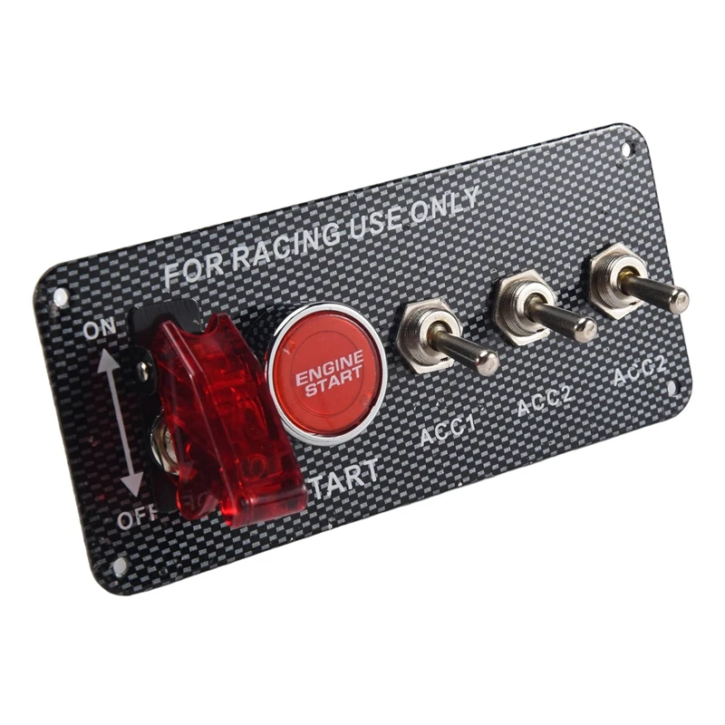 Y31A 12V auto-ontstekingschakelaar Motorstartknop 3 Toggle Racing Panel