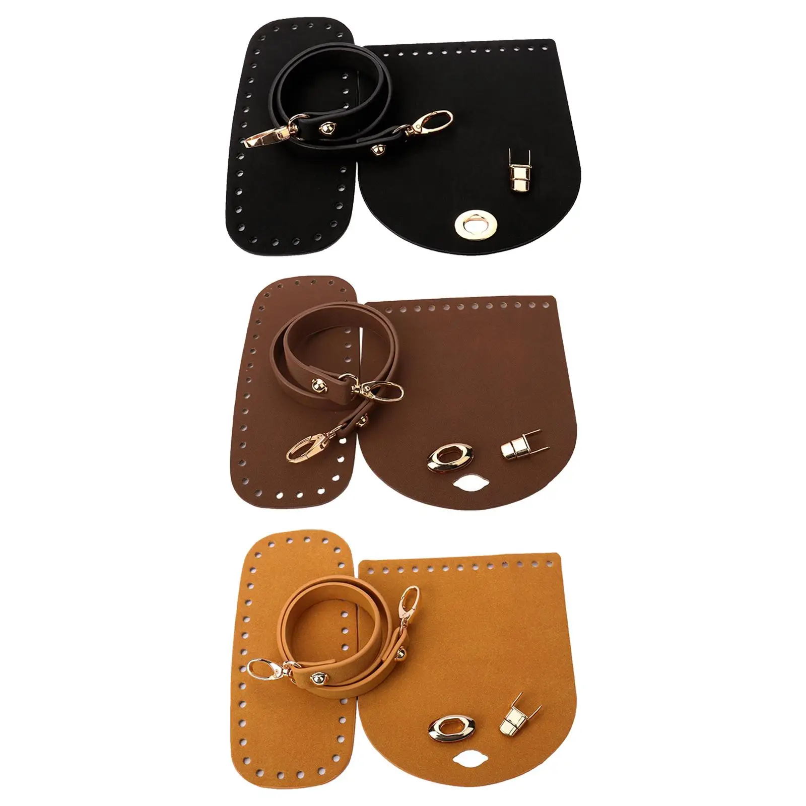 PU Leather Bag Bottom Shaper Pad Crochet Shoulder Strap Craft Flap Cover DIY Bag Knitting Set for Bag Making Crossbody Handbag