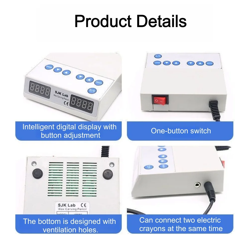 Dental Electric Wax Waxer Carver with Digital Display Contains Double Carving Pen Carving Wax Knife Electric Waxer Dental Lab