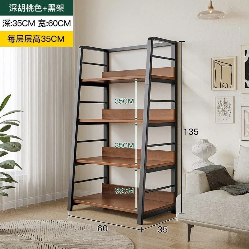 For Shelf Floor To Wall Bookshelf Living Room Multi-layer Storage Trapezoidal Display Shelf Storage Rack