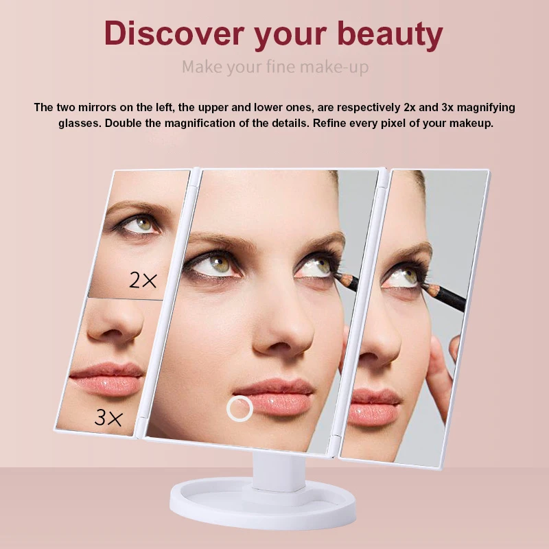 Hot Selling Touch Control Makeup Mirror With Anti-Fog Feature Dual Power Supply Clear Reflection Humid Bathroom Vanity Mirror