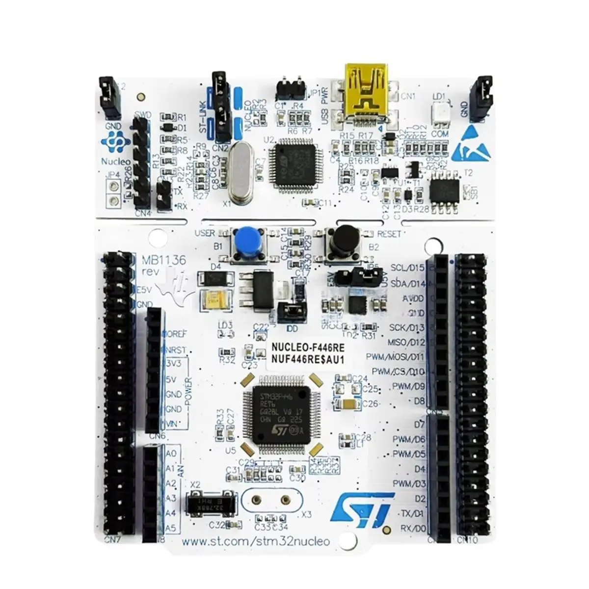 

(A32M) Плата разработки NUCLEO-F446RE STM32 Nucleo-64 с поддержкой микроконтроллера STM32F446RE и подключением Arduino/ST