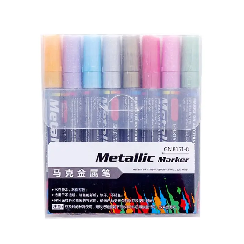 4/8/15/20 ألوان الاكريليك الطلاء ماركر القلم للألبومات الزجاج السيراميك الصخور النسيج