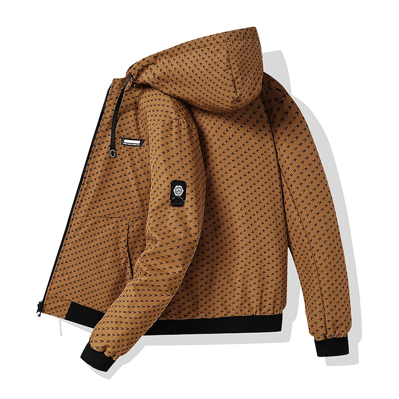 Gorasion New Men's Clothing Spring Autumn Casual Jacket Hooded Loose Outdoor Jacket Printed Fashion Charge Classic Men's Wear