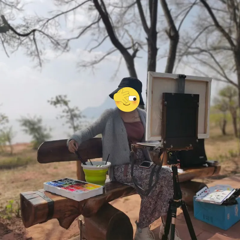 Ultra-thin carbon fiber multi-functional oil painting box sketching portable special easel bracket