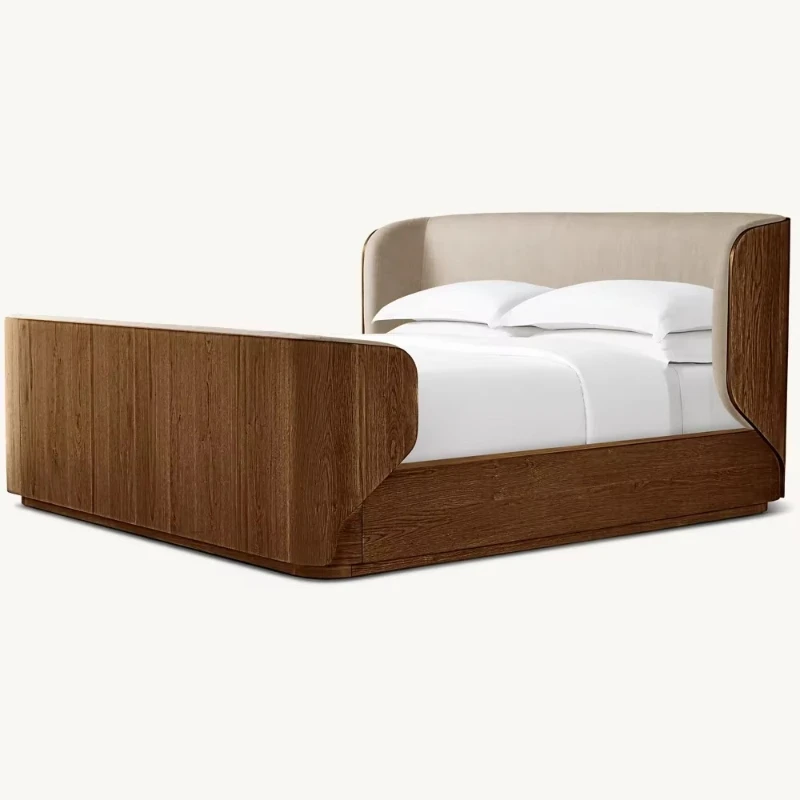 

Modern Deluxe Solid Wood King Bedroom Double Bed Frame