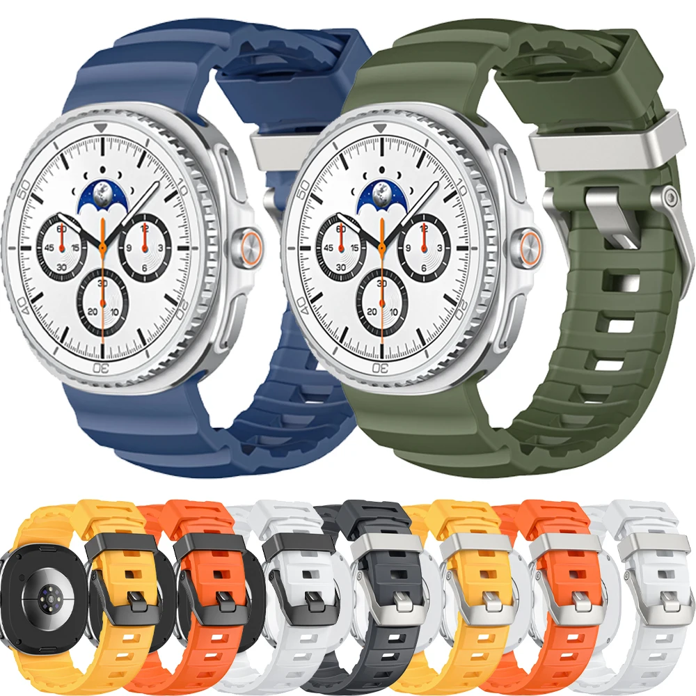 Silikonarmband für Samsung Galaxy Watch 8-8 Classic 44 40 46 mm Original schwarze Schnalle und Titan-Aschenschnalle Sportarmband Correa