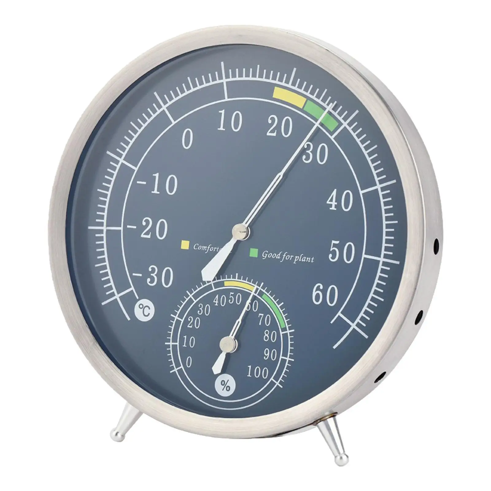 Thermometer Hygrometer Gauge Easily Wall Mounted Round Greenhouse Thermometer for Office Workshop Laboratories Warehouse Indoor