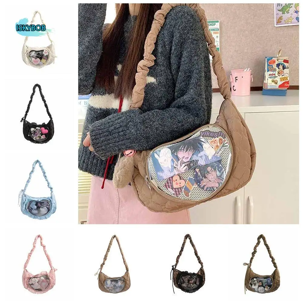

Casual Zipper Bag Love Heart Lace Itabag Korean Style Ox Cloth Space Cotton Transparent Bags Y2k Wallet Shoulder Bag Girl