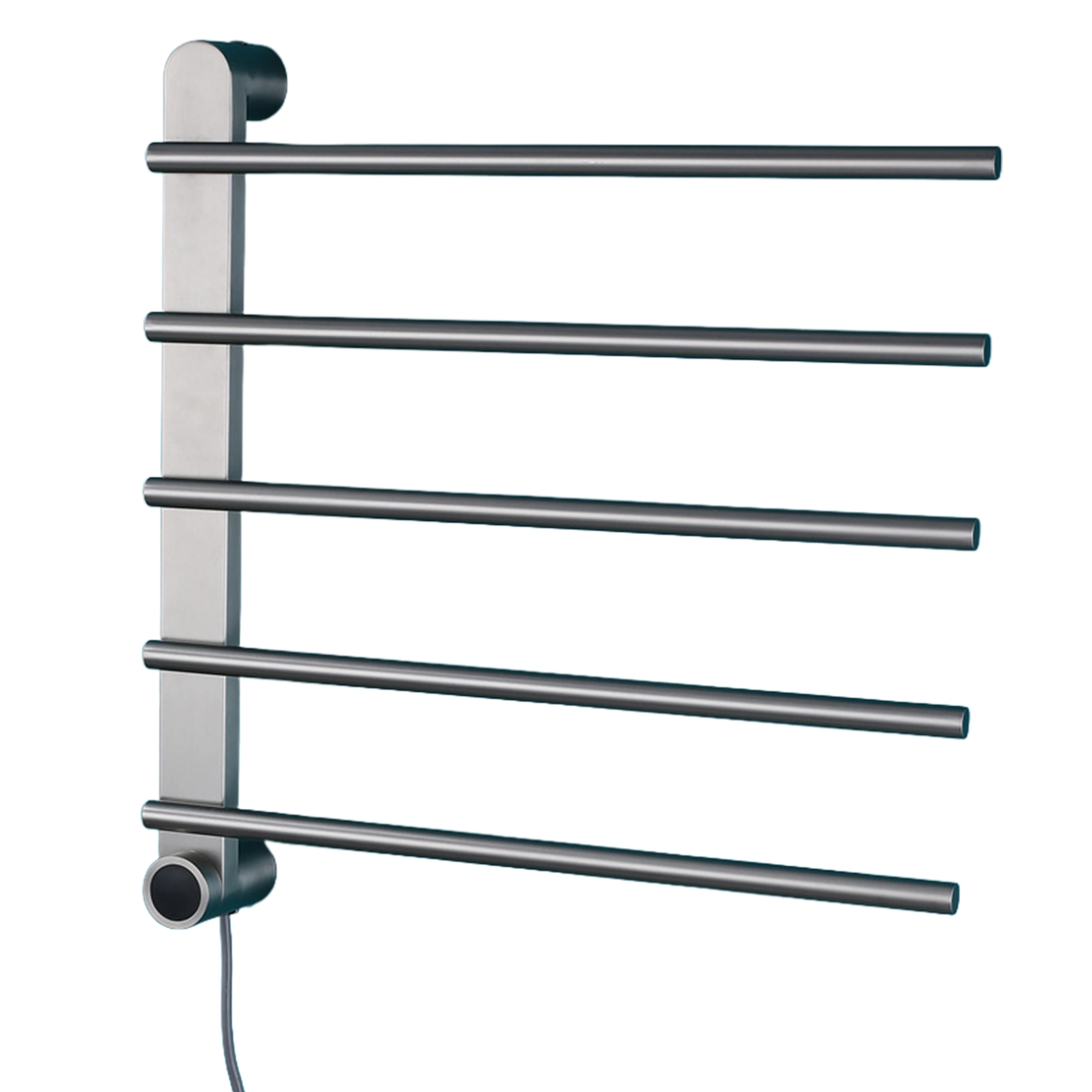 

Smart Electric Thermostatic Heated Towel Rack 304 Stainless Steel 6 Pole Round Bathroom Towel Bars for Hotel Home Drying