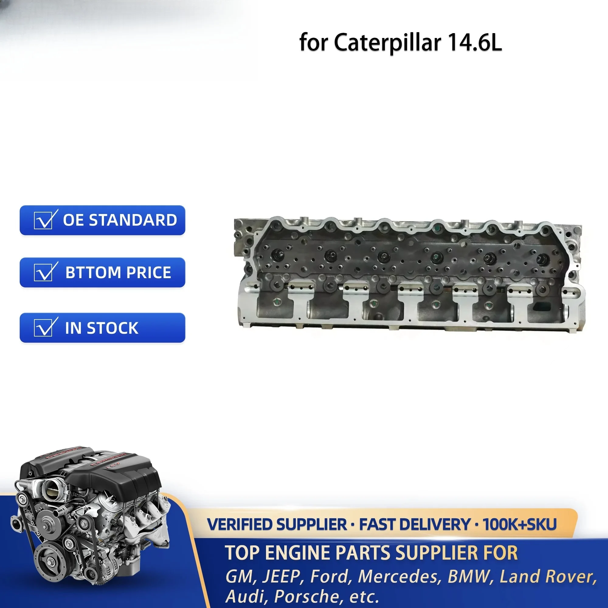 Engine Cylinder Head Assembly for Caterpillar 3406E 4P5052 C15 C18 14.6L Diesel	24V L6 2000- 2352974 2454324  221-9360