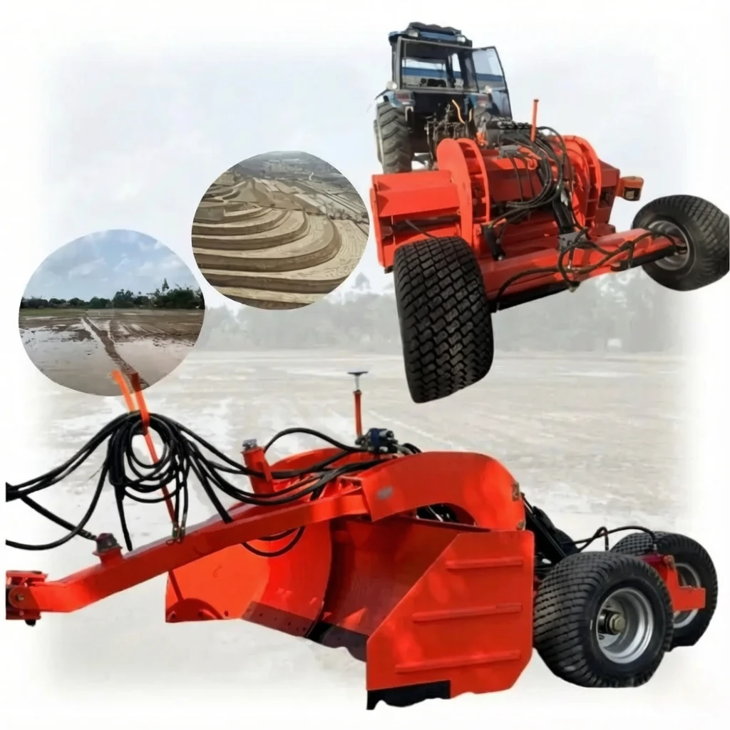 Hot Sale Automatic Towed Land Grader GPS Laser Guided Land Leveling Machine Farm Soil Leveling Farm Land Leveller Machine