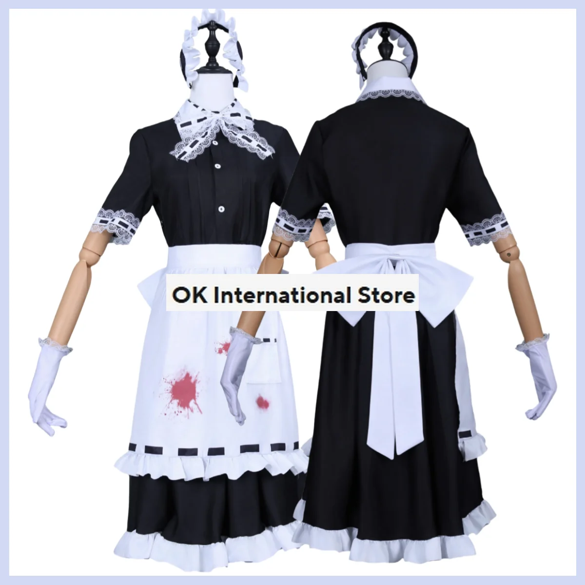 Anime Spiel Identität antike Emily Dyer Cosplay Kostüm Haut Bankett Dienst mädchen Arzt schwarz weiß Kleid Schürze Frau Kawaii Halloween Anzug