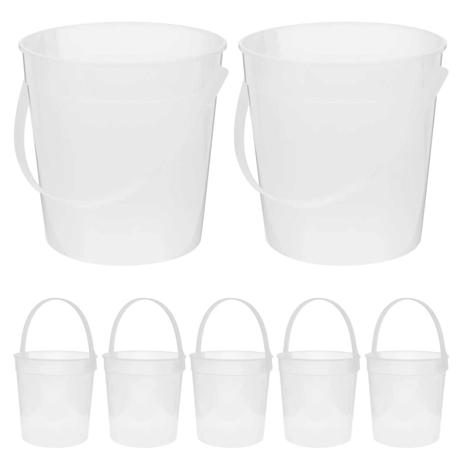 

10pcs Transparent Lidless Water Bucket 950ml Portable Round Fruit Container Drink Ice Cream Bar Accessories