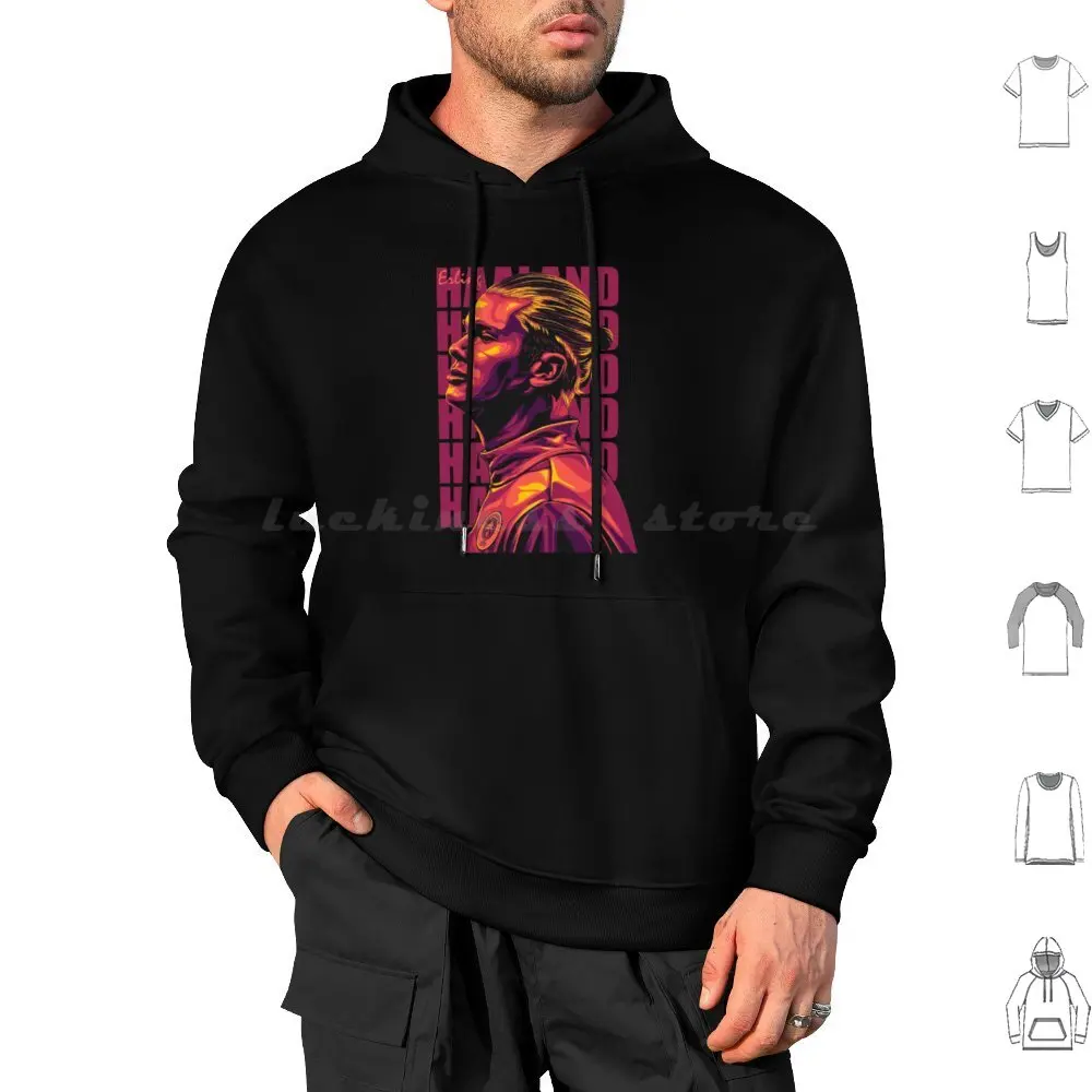 City-Erling Haaland Hoodies Long Sleeve Haaland Soccer Erling Haaland Football Man City Erling Haaland Illustration