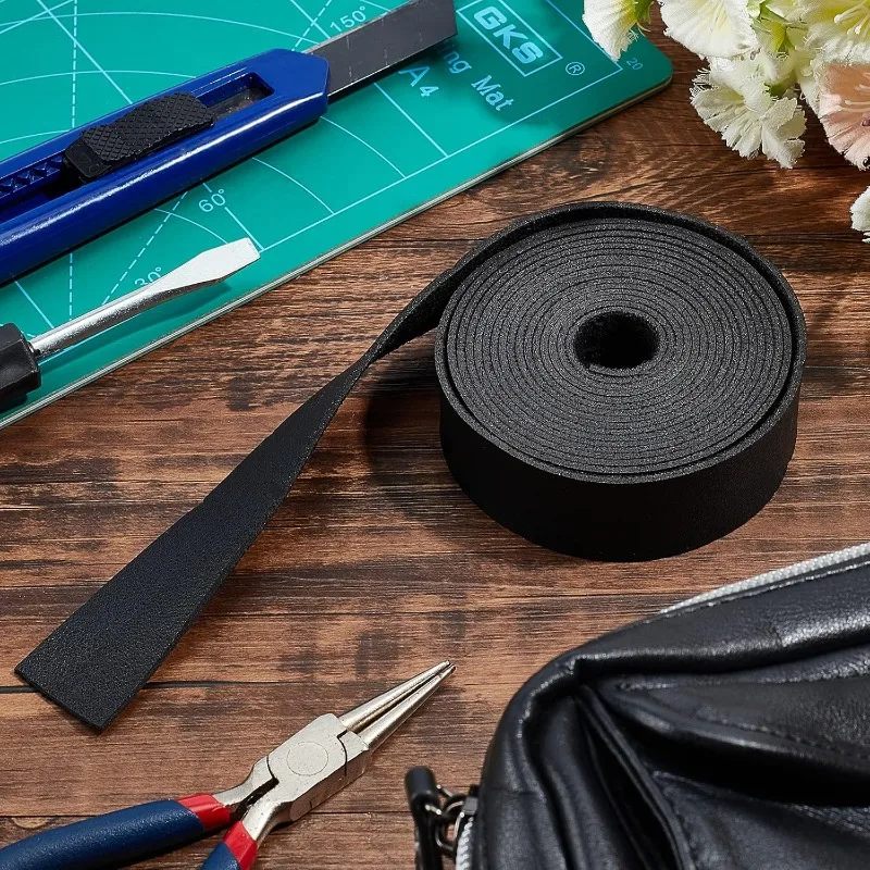 98 Inch Long Double Sided Smooth Leather Strip 1 Inch Wide Single Side Leather Strip for DIY Craft Projects Pet Collars Belts