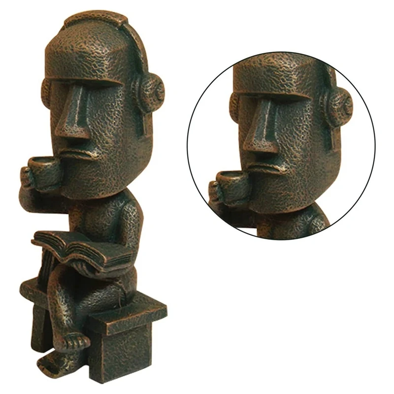 Moai Statue Decor isola di pasqua Oranment resina decorazione in pietra per accessori per la stanza statua antica della scultura
