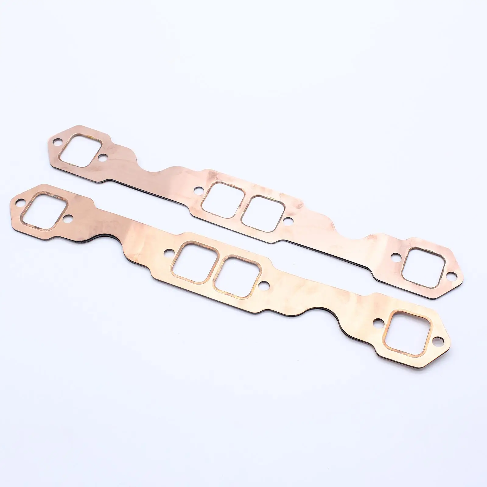 2Pcs Square Port Copper Header Exhaust Gasket Seal Replacement Professional