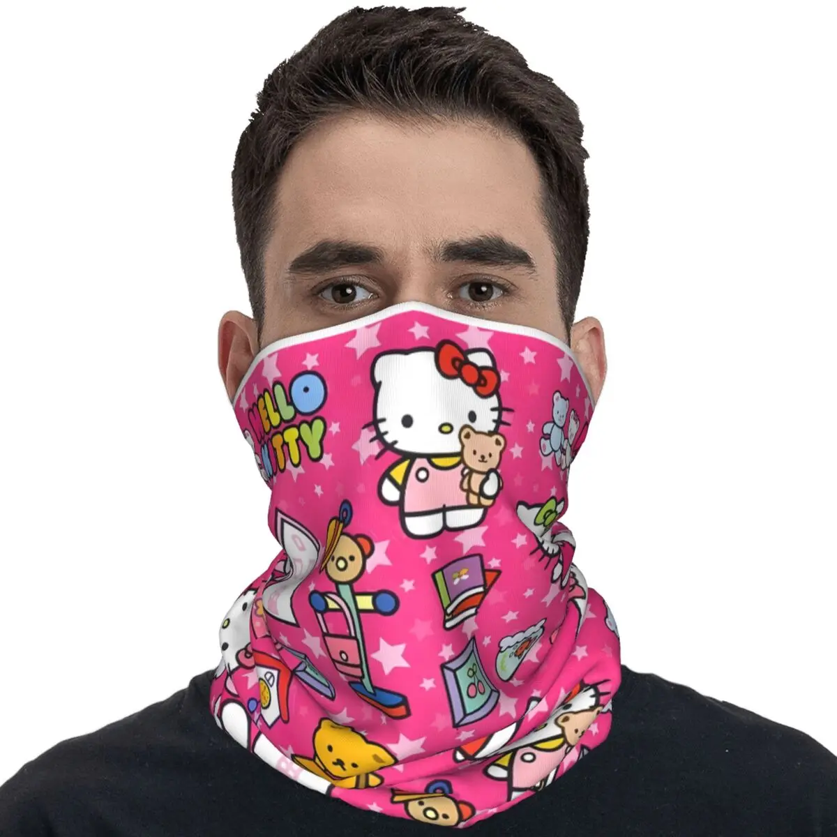 Hello Kitty Bandana Funny Cycling Mask Running Travel Anti-UV Balaclava Graphic Seamless Soft Face Masks