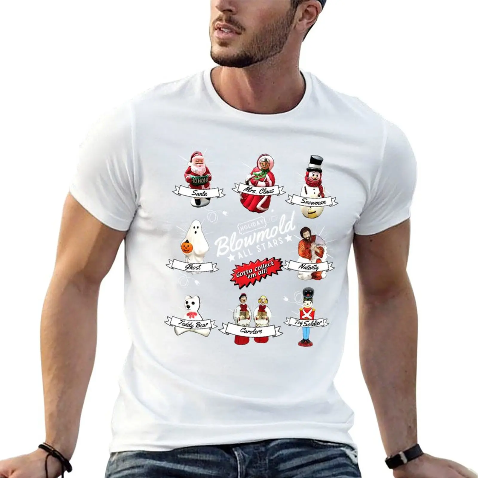 Holiday Blow Mold All Stars T-Shirt Basic Crew Neck Short Sleeve Top