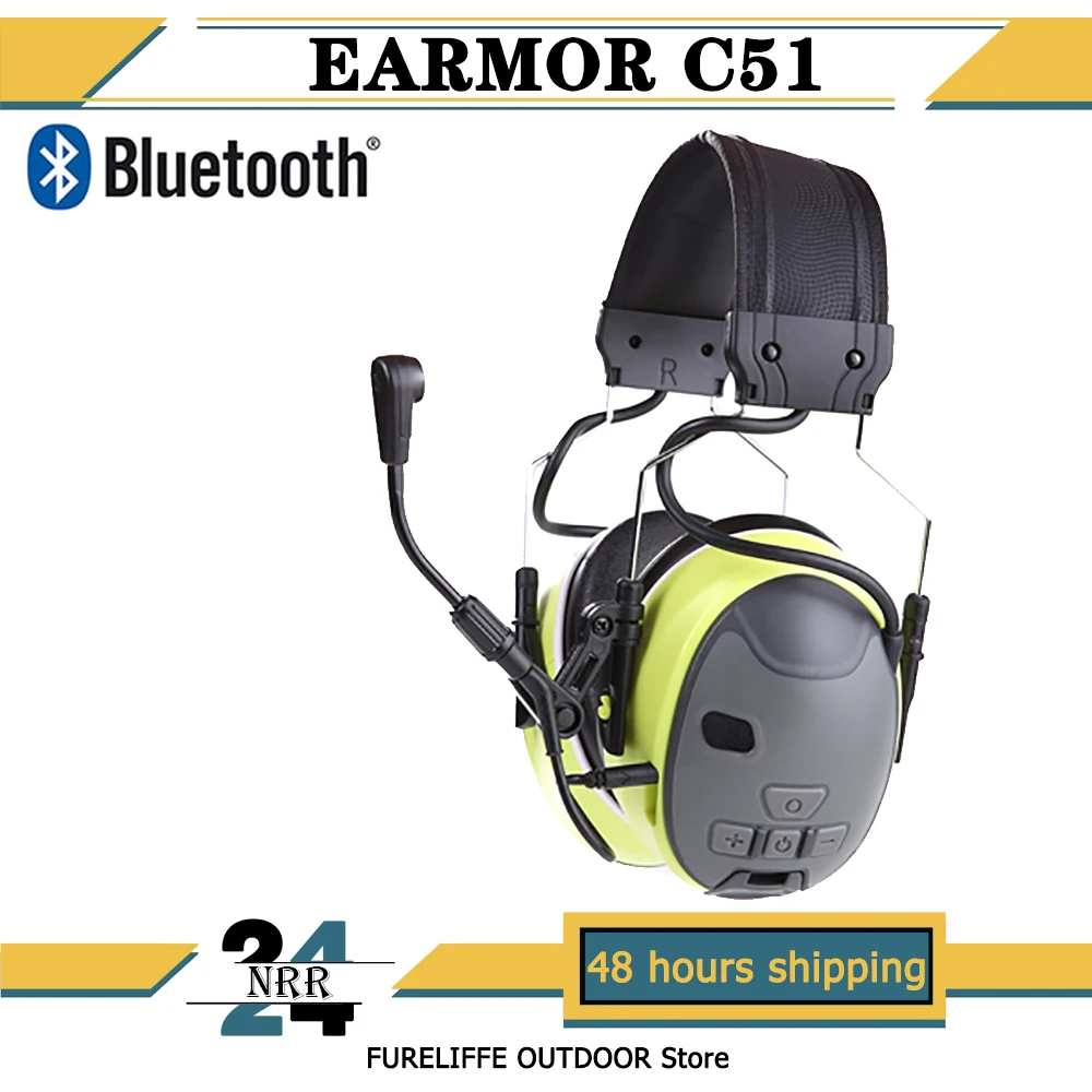 HOT!EARMOR Bluetooth 5.1 Ver C51 Electronic Noise Reduction Headset  Tactical Communication Headset Black / Blue / Red / Yellow