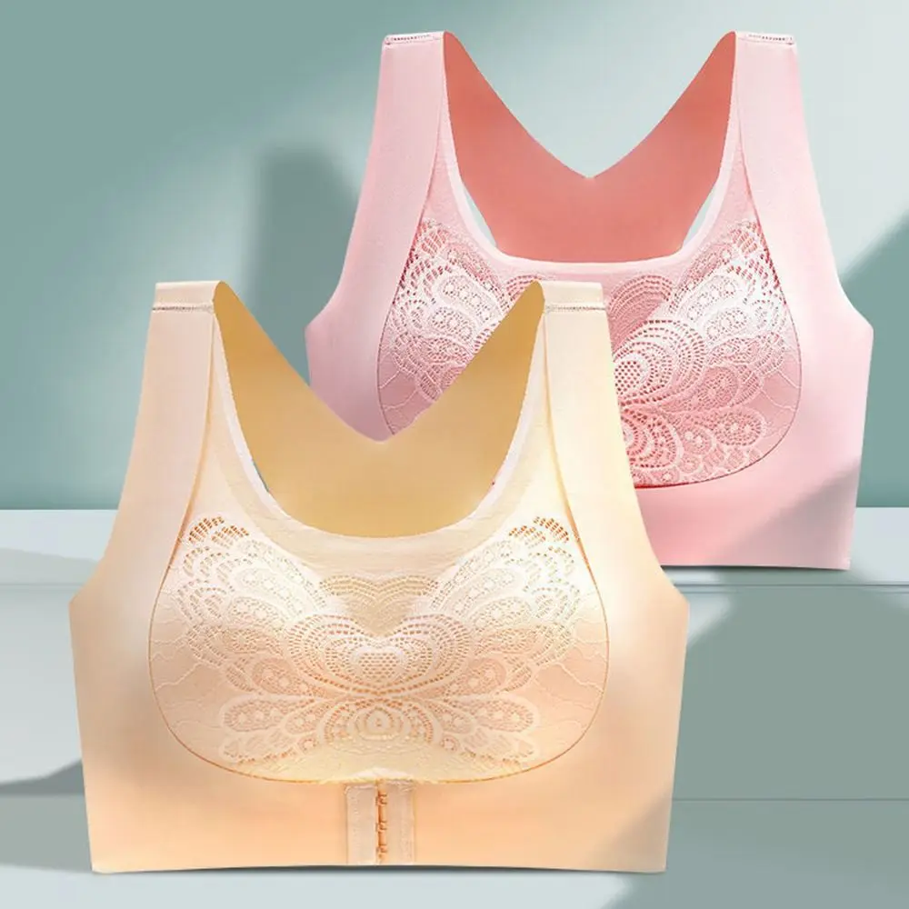 Full Cup Crop Top Breast Pad Butterfly Cross Beauty Back Camisoles Gathered Bra Front Closure Bra Seamless Push Up Bra Tank Top