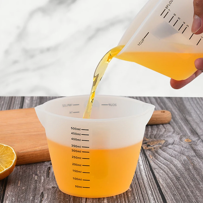 1/2/6Pcs Measuring Cup Set Silicone Measuring Cups with Scales for Milk Coffee Cake Baking Measuring Cup Epoxy Resin Tool Set