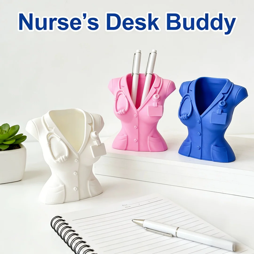 Creative Doctor Coat Shaped Pen Holder Makeup Brush Organizer Office Desk Decor Desktop Stationery Organizer For Medical Office