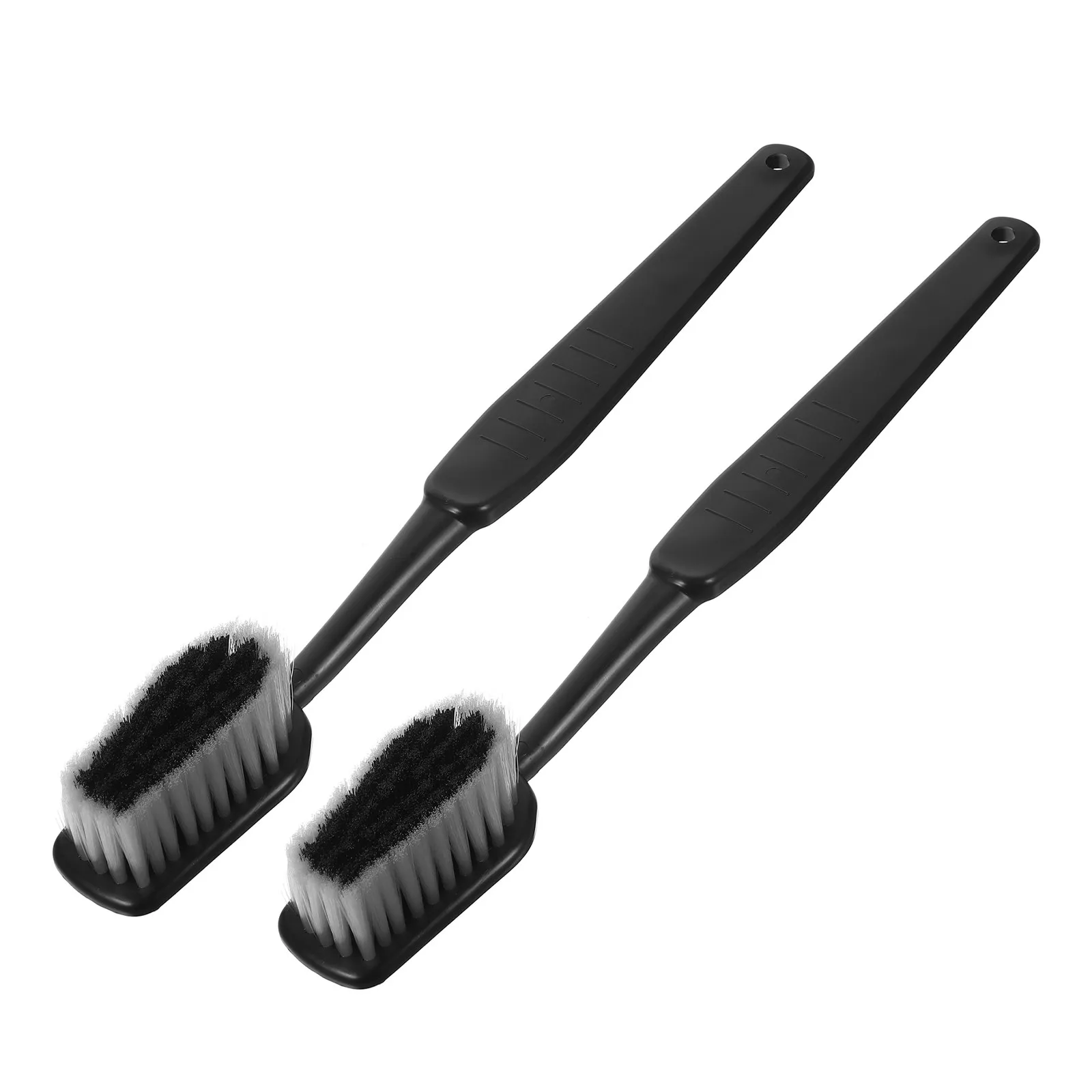 2Pcs Giant Toothbrush Shape Back Brush Black Oversized Bath Scrubber Long Handle Shower Self Back Cleaning Scrubber Hangable