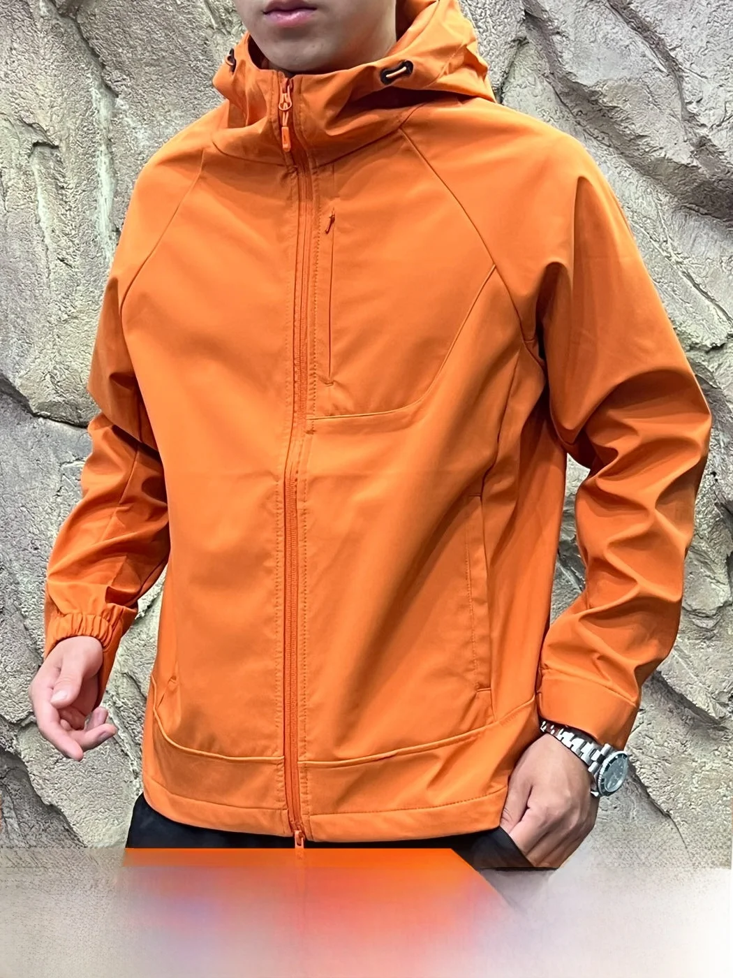 Outdoor Softshell Jacket Men's Breathable Mesh Layer Waterproof Windproof Spring Autumn Commute Series Trendy Polyester Fiber