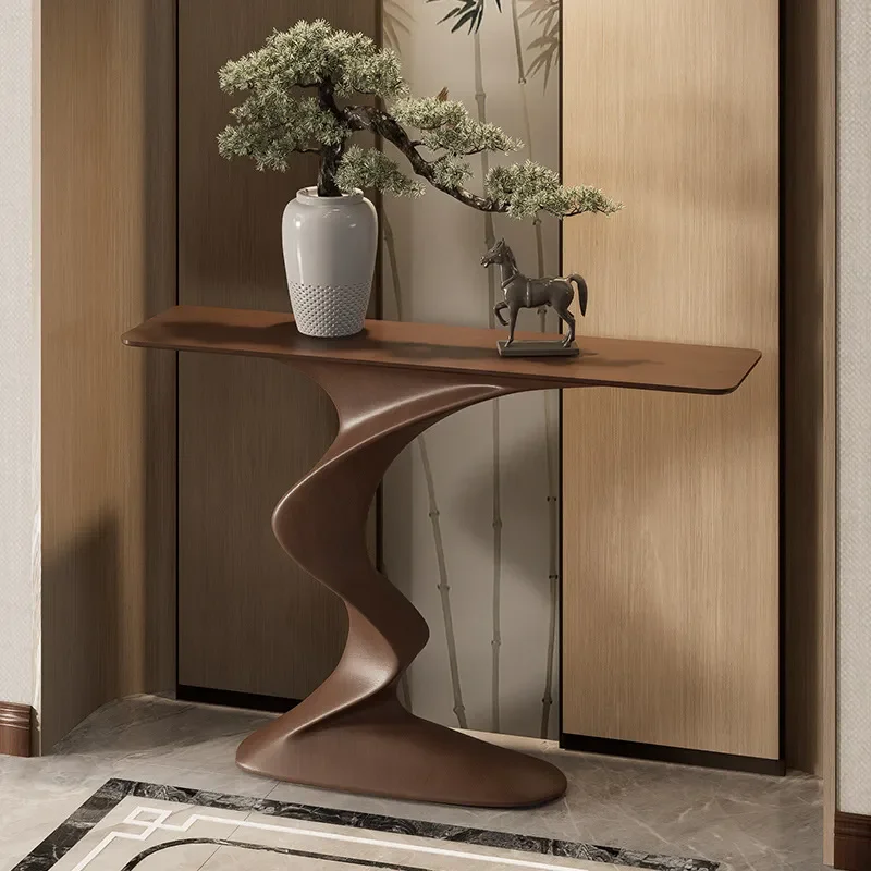 for Welcome Pine New Chinese Style Entrance Table Walnut Color Corridor End View Console Table